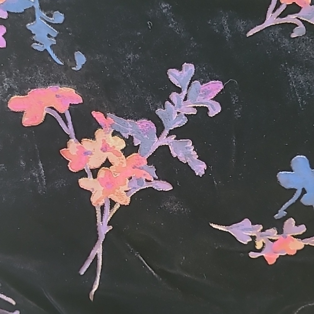 Eliza J Black Velvet Floral Print High-Low Faux-Wrap Dress - Size 4 - Picture 5 of 9
